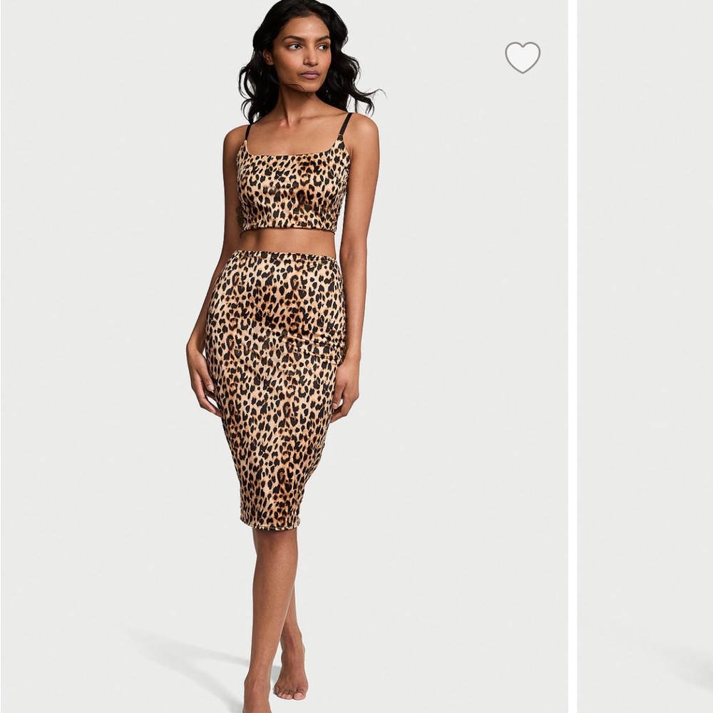 Leopard Print Midi Skirt bralette & skirt set